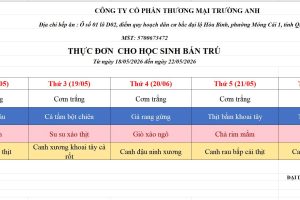 THỰC ĐƠN TUẦN 35 (18/05-22/05/2026)