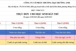 THỰC ĐƠN TUẦN 3 (23/09-26/09/2025)