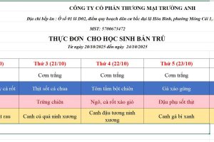 THỰC ĐƠN TUẦN 7 (20/10 – 24/10/2025)