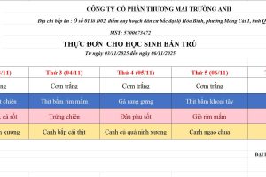 THỰC ĐƠN TUẦN 9 (03/11 – 06/11/2025)